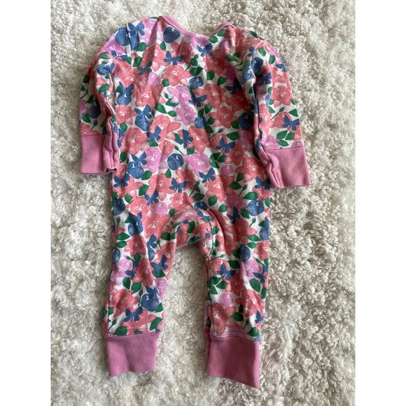 Jaime King Saplings baby girls sz. 0-3 mo. one pc. pink floral romper. Cute, gre - Picture 7 of 8